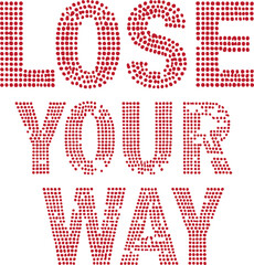 Lose your way in dots in silhouette with dots style white background.