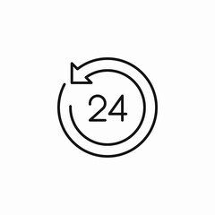 24 hour service icon sign vector