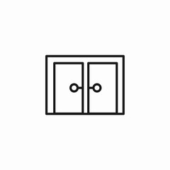 double door closed icon sign vector