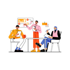 office scenes with business people at work space