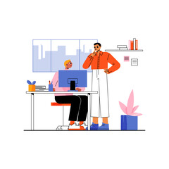 office scenes with business people at work space--