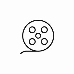 movie film reel icon sign vector