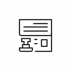 passport stamp travel icon sign vector
