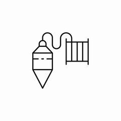 plumb bob level tool icon sign vector