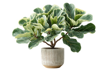 Lush Fiddle Leaf Fig houseplant in a ceramic pot.