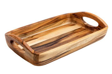 Elegant handcrafted wooden serving tray with integrated handles.