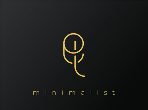 EL Minimalist Logo with Interlocking Shapes on Solid Black Background. A clean and modern minimalist logo design.