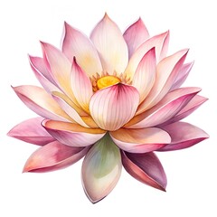 Beautiful pink lotus flower, isolated on white background