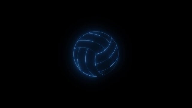 Neon Volleyball Icon, Glowing Light for Sports, Gaming and Futuristic Design, Sport equipment. volleyball line icon 4k video motion design graphics for web, mobile and ui design.