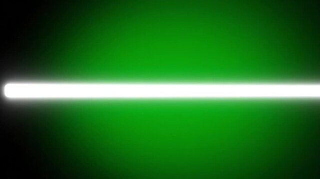 Bright green light saber glowing in darkness, futuristic weapon concept