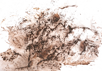 Wet mud, stains texture isolated on white, clipping path	