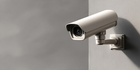 Fototapeta premium Security camera mounted on a wall corner
