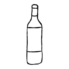 wine bottle - hand-drawn doodle style
