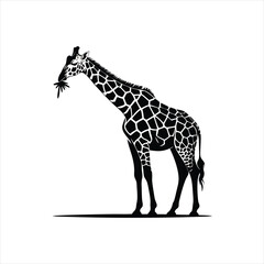 Elegant Giraffe Silhouette Vector Art for Wildlife Themed Designs and Animal Lover Projects Showcasing African Savanna Creatures in a Stylized Artistic Representation