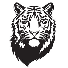 Obraz premium Tiger head silhouette on white background. Black tiger logo design. Tiger icon.