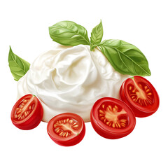 Watercolor Creamy Burrata Cheese Clipart PNG, Transparent Background