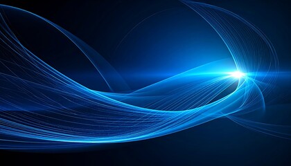 Abstract blue wave design on dark background