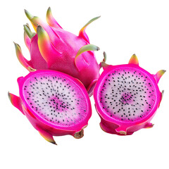 Watercolor Vibrant Pink Dragon Fruit Clipart PNG, Transparent Background