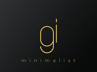 GI Minimalist Logo with Interlocking Shapes on Solid Black Background. A clean and modern minimalist logo design.
