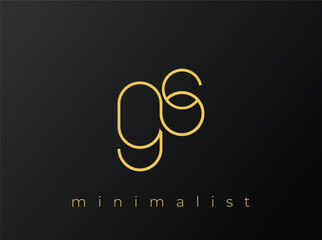 GS Minimalist Logo with Interlocking Shapes on Solid Black Background. A clean and modern minimalist logo design.
