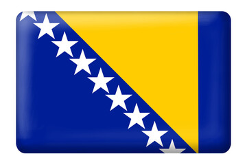 Flag of bosnia and herzegovina with square button on transparent background. Flag, country, national, travel, language, business, element, digital, design, presentation, sarajevo, png, web, print