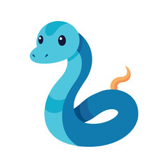 Fototapeta premium Cartoon Python Snake Illustration on White Background