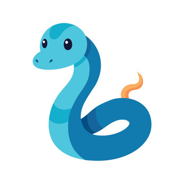 Cartoon Python Snake Illustration on White Background