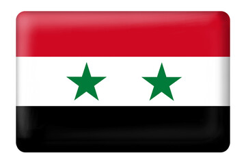 Syrian flag square button shape on transparent background, png. Flag, national, country, Syiria, travel, language, culture, presentation, business, celebration day, print, digital design, etc.