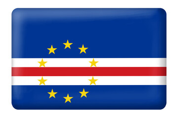 Cape verdean flag square button shape on transparent background. Flag, national, country, cape verde, travel, language, business, education, celebration day, independent, sticker, digital design, etc.