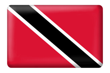 Trinindad and Tobago flag with square button shape on transparent background. National or country flag. Flag, Trinidad and Tobago, sticker, travel, education, business, element, celebration day, etc.