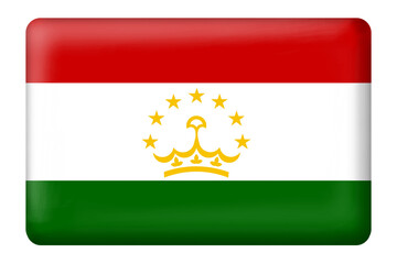 Tajikistan flag with square button shape on transparent background. National or country flag of Tajikistan. Flag, national, country, icon, symbol, element, travel, ornament, celebration, day, png