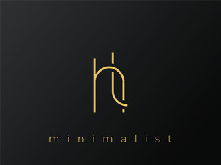 HL Minimalist Logo with Interlocking Shapes on Solid Black Background. A clean and modern minimalist logo design.