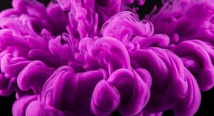 Obraz premium Abstract Swirling Purple Ink in Dark Background