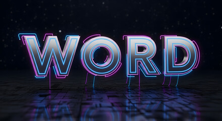 WORD Abstract Neon Typography Design
