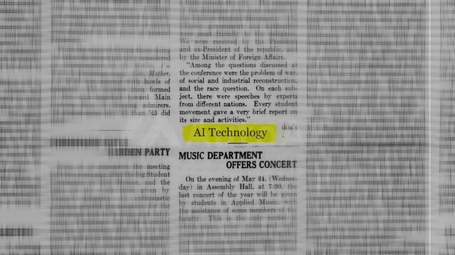 Vintage Newspaper Highlight Featuring AI Technology in Historic Publication