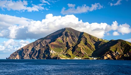 Naklejka premium Island Mountain Seascape View