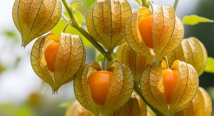 Golden Berries on the Branch.