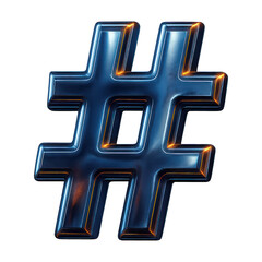 Fototapeta premium Metallic hashtag symbol illustration.