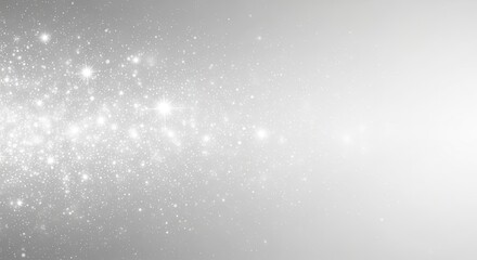 Sparkling white particles and bright starbursts create a magical, celebratory background effect