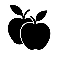 Vector art of two apples, a simple and elegant pairing, ideal for conveying concepts of partnership, balance, and natural abundance