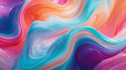 Fototapeta premium Abstract colorful waves flowing smoothly, transparent background, natural lighting