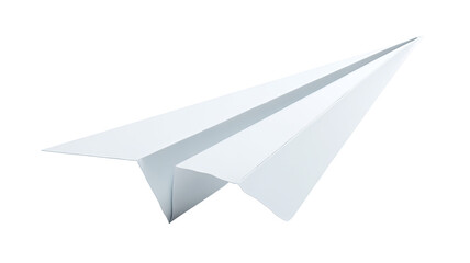 Simple white paper airplane, angled flight