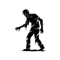 Vector art of silhouette of a zombie walking, a spooky and undead figure for halloween or horrorthemed designs and illustrations