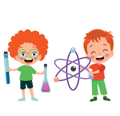 Young Scientists Experimenting with Chemistry and Science
