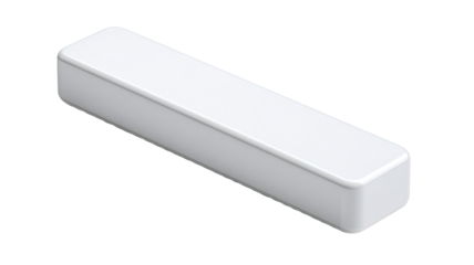 A rectangular, white, solid block
