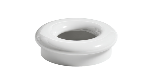 Small, white, ceramic ring with a central hole