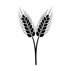Illustration of two wheat stalks, representing agriculture, harvest, and the natural world, in a minimalist style © Sojib