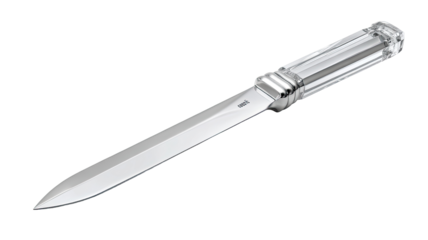Elegant, silver-toned letter opener with a sculpted handle