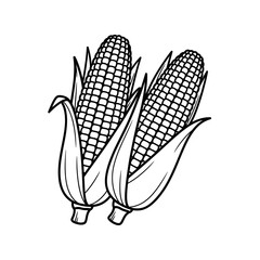 Vector art of two ears of corn illustration, capturing the essence of a bountiful harvest with its detailed kernels and husks