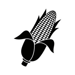 Vector art of black corn cob silhouette, a simple and elegant design for various creative projects and applications